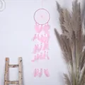 Attrape-rêves bohème rose fait main avec plumes et perles pour décoration murale de maison - Rose (MS9316) / 20cm