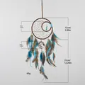 Capteur de rêves arbre de vie style indien rétro avec plumes bleues et tailles, 60g - Style Arbre de Vie (MS4043) / 1 Pièce/Paquet / Coloré