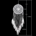 Handmade white Nordic dreamcatcher wall hanging with feathers and beads - 6133A White Feather
