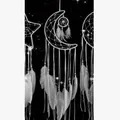 Attrape-rêves mural blanc en forme de lune avec plumes et perles pour la décoration intérieure - Forme de Lune (MS9084) / 20x100cm