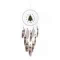 Weihnachts-Traumfänger Wandbehang mit weißen Federn und festlichem Tannenbaum-Motiv - 9065 Größe 20*58