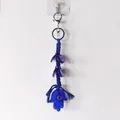 Portachiavi blu intrecciato con mano di Fatima e ciondoli malocchio - Mano di Fatima (Cordino Blu) / Blu