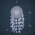 Grand attrape-rêve blanc fait main de style nordique pour décoration de maison - 40CM / MS6018B