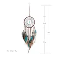 Turquoise feather dreamcatcher wall hanging for bedroom decoration, 55cm length - Lake Blue (MS0082) / 13cm Ring