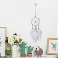 Handmade white feather dreamcatcher wall hanging ornament for home and car decor - Dreamcatcher Hanging Decor (MS0051B) / 8cm / White