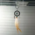 Mini llavero atrapasueños con pluma naranja claro para coche y bolso - Estilo Pluma Degradado Naranja (MS7010F)