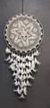 Handmade Nordic boho dream catcher with white crochet lace and feathers variant - Mandala Star Style (MS9098 50cm) / Diameter 50CM / Off White
