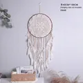 Handmade Nordic crochet dreamcatcher with white feathers and beads, 40cm diameter - 9040G Large Size