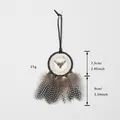 Vintage Indian style dreamcatcher with bull skull and spotted feathers - Bone Ornament Style (MS0080D) / 7.5cm Circle