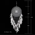 Atrapasueños blanco hecho a mano con hermosas plumas, longitud total de 110 cm. - Estilo de Decoración con Cuentas (MS0073) / 35*110cm / Blanco