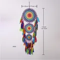 Großer Boho-Traumfänger mit drei Ringen und bunten Federn für Wanddeko, 110 cm lang - Riesenstern Drei-Ring Traumfänger (MS9417) / 35*110cm / Regenbogen