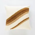 Housse de coussin moderne style Maillard avec rayures diagonales texturées brunes - 45x45cm (Sans Noyau) / Bande Brune (Rayures Dégradées) / Beige