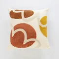 Housse de coussin tuftée style Maillard avec motif géométrique abstrait en terre cuite - 45x45cm Sans Garnissage / Lignes d'Îlot Circulaires