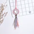 Colgante atrapasueños rosa hecho a mano para espejo retrovisor de coche con plumas - Estilo Rosa (MS9180B)