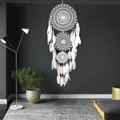 Großer weißer gehäkelter Traumfänger Wandbehang mit Federn für Hochzeit - 35cm / Groß (MS0191) / Weiß