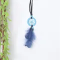 Atrapasueños azul artesanal con plumas para decoración de casa y automóvil - 8cm / Azul (MS9297B)