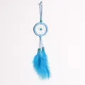 Atrapasueños azul hecho a mano con plumas para colgar en coche, hogar y regalos - 8cm / Azul Brillante (MS9341B)
