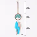 Atrapasueños Árbol de la Vida para coche con plumas azules, 34,5 cm de largo total - Estilo Árbol de la Vida Azul Rosa (MS9180C)