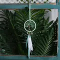 Atrapasueños de árbol de la vida verde hecho a mano para coche con plumas y piedras - Estilo Árbol de la Vida Verde Menta (MS4014B)