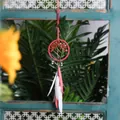 Atrapasueños árbol de la vida rojo para colgar en coche con plumas decorativas - Estilo Árbol de la Vida Rojo (MS4014A)