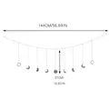 Bohemian silver moon phase metal wall hanging decor with 144cm width and 27cm drop length - MS7658 / Silver