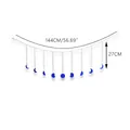 Bohemian blue iron moon phase wall hanging garland with metal chain for home wall decor - XY3094 / Blue