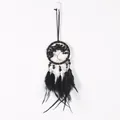 Atrapasueños Árbol de la Vida hecho a mano para coche con plumas negras y piedras naturales - Estilo Colgante Negro Árbol de la Vida (MS9180D)