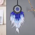 Attrape-rêves fait main avec plumes en dégradé bleu et blanc pour mur - Style Dégradé Bleu (MS9317)