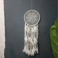 Handmade white lace dream catcher with feathers and beads for wall hanging decoration - MS9225A Style (30CM)