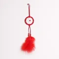 Atrapasueños rojo hecho a mano de estilo nórdico con plumas para coche o decoración de pared - Atrapasueños de un solo anillo (MS9341R) / Rojo