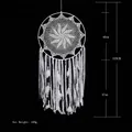 Large white lace bohemian dreamcatcher wall hanging showing 105cm length dimensions - MS0069 White Style (40CM)