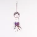 Atrapasueños violeta con árbol de la vida de piedras de amatista naturales y plumas. - MS9458 / Púrpura (Amatista)
