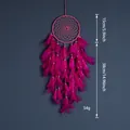 Atrapasueños grande hecho a mano con plumas rosa fucsia, cuentas y un aro de 15 cm - Magenta (MS9486)
