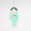 Tree of Life dreamcatcher pendant with green aventurine chips and mint green feathers - Green Tree of Life Dream Catcher (9445)