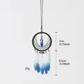 Handgemaakte vintage dromenvanger hanger met blauw kristal en veren versieringen - Zeshoekige Kristalstijl (MS9524B) / 7cm / Blauw