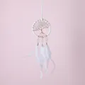 Vintage Levensboom dromenvanger met natuursteen en witte veren - Levensboom Dromenvanger Hanger (MS9455C) / 7.5cm / Wit