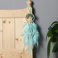 Mintgroene levensboom dromenvanger met natuurstenen en zachte veren voor decor - Levensboom Dromenvanger Hanger (MS9458E) / 7.5cm / Groen