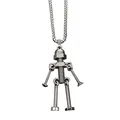 Collier pendentif robot style punk unique fait de boulons et d'écrous sur chaîne box argentée. - Robot à Vis