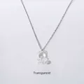 Transparent faceted acrylic bear pendant necklace with silver chain - Transparent Bear Link Chain