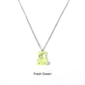 Cute light green acrylic gummy bear pendant necklace with a delicate silver-tone chain - Fresh Green Bear Link Chain
