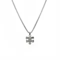 Collana con ciondolo a puzzle in acciaio al titanio lucido inciso Forever and Ever - Puzzle Piece Pendant