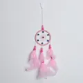 Mini atrapasueños rosa de 7cm con diseño de ojo turco y plumas suaves decorativas - Rosa (MS4053D)