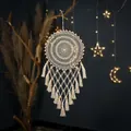 Grande acchiappasogni in macramè fatto a mano per decorazione d'interni boho chic - Concentric Woven Tassel / 40*100CM