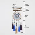 Atrapasueños bohemio hecho a mano con diseño de ojo turco y borlas azules decorativas - Estilo Tribu Primitiva D (MS9545)