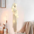Atrapasueños de luna en macramé hecho a mano con LED para decoración bohemia - Set Luna Blanca con Luz (SJ7213N)