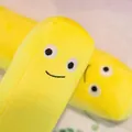 Lindo cojín de peluche con forma de patatas fritas amarillas y cara sonriente bordada - 30cm / Palo de Papa Frita Individual