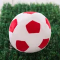 Large red and white soccer ball plush toy cushion, soft football stuffed animal gift - 20cm / Red White