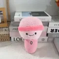 Morbido peluche microfono rosa con viso sorridente, idea regalo dolce per bambini - Rosa / 24cm