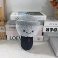 Simpatico microfono di peluche con una faccina sorridente e una morbida consistenza - Grigio / 24cm