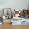 Cute Siamese lucky cat plush doll displayed on a stack of books as a desktop ornament. - Fortune Cat / Beige / 20cm